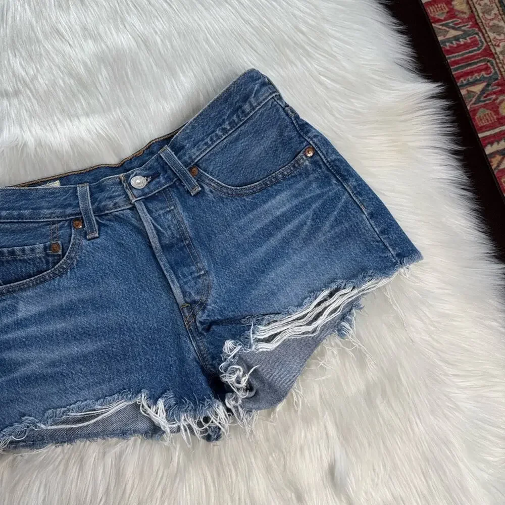 Levi’s Indigo Avenue High Rise Denim Cut Offs